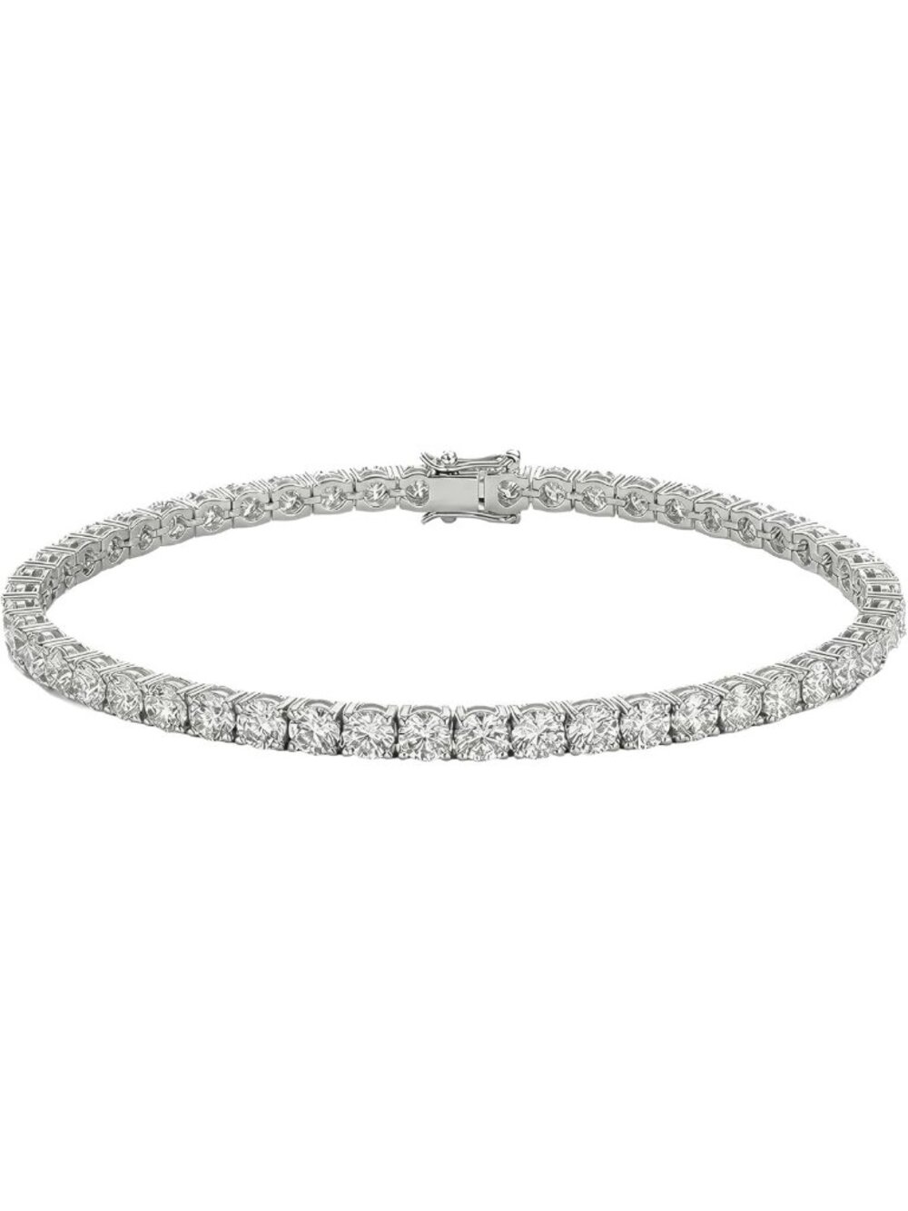 Elegant Tennis Bracelet for Women, Cubic Zirconia, Gold/Rhodium, 1.5-3mm Sparkle